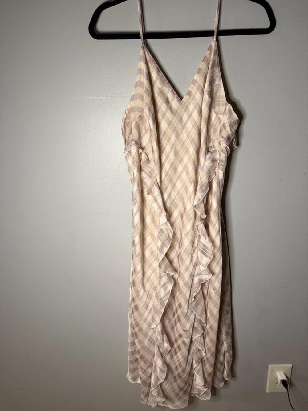 Victoria’s Secret Pink Plaid Ruffle Slip Dress